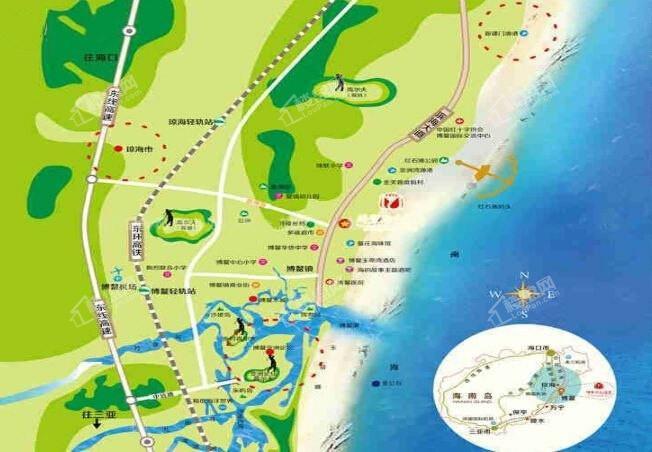 博鳌阳光海岸交通图