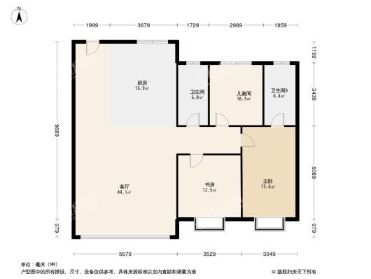 建业江山汇3居室户型图