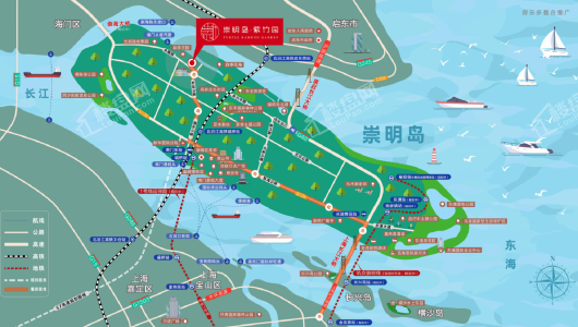 崇明岛·紫竹园交通图