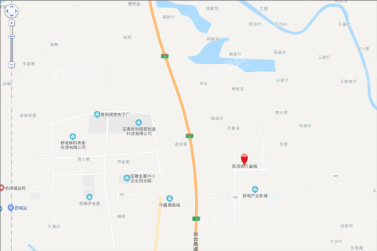 新滨湖孔雀城电子交通坐标图