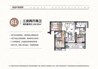 B1户型3房两厅两卫108.65㎡