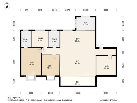 酩悦滨江4居室户型图