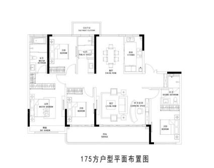 四室两厅三卫建面约175㎡户型