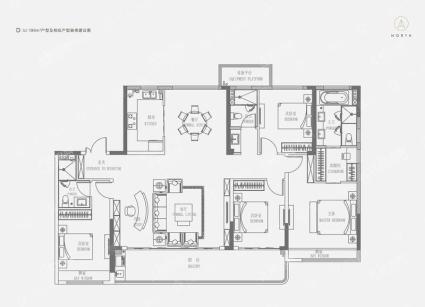 四室两厅三卫建面约199㎡户型