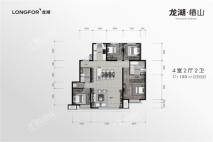 龙湖·椿山洋房150㎡户型 4室2厅2卫1厨