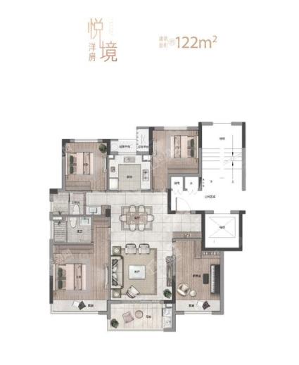 8#9#等建面约122㎡洋房户型