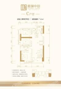 庭瑞中心C户型121㎡ 3室2厅2卫1厨