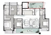 约165m²（四室两厅三卫）洋房户型图