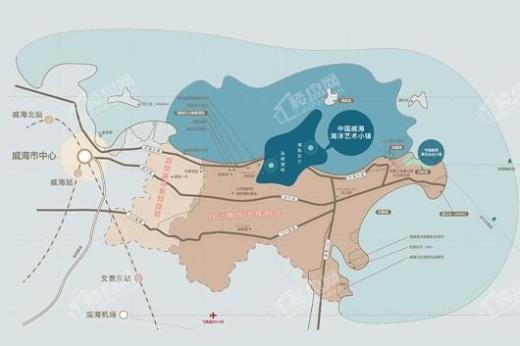 中国威海海洋艺术小镇长春站交通图