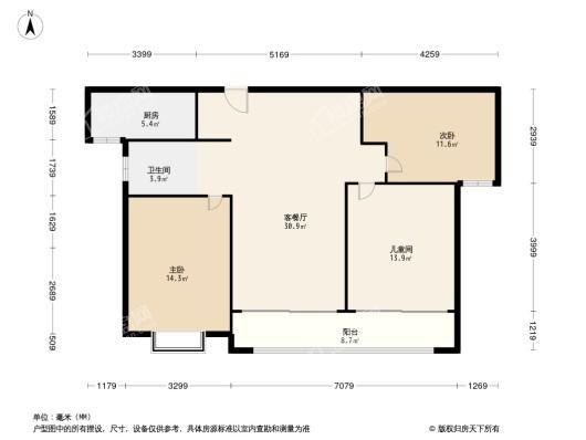 建业熙和府3居室户型图