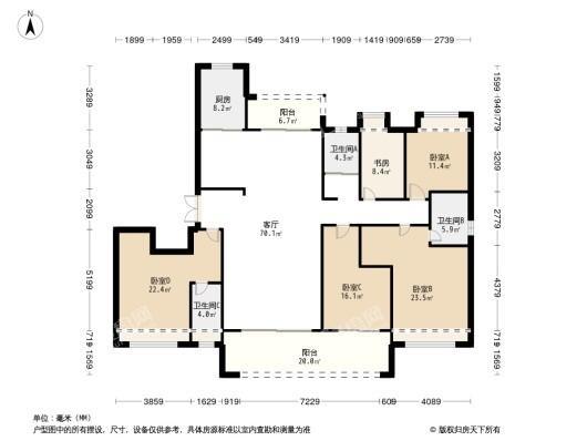 碧桂园凤凰城5居室户型图