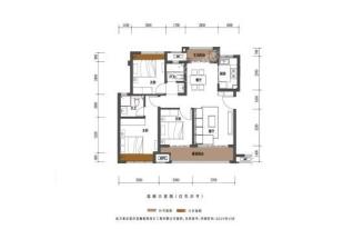 保利大国璟二期B户型 3室2厅2卫 建面约99平米