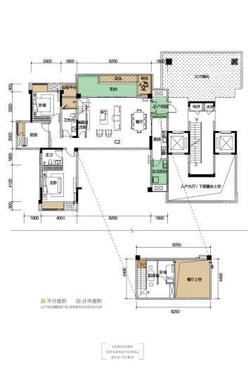 龙兴·国际生态新城大平层套内142平 4室2厅2卫1厨