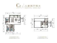 九阙府C2户型 3室2厅2卫 建面约181平米