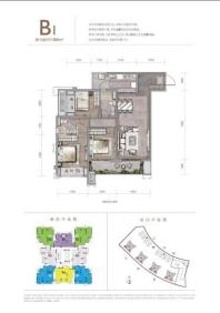 龙湖昱湖壹号铂岸B1户型 3室2厅2卫1厨