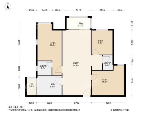 金科天壹府3居室户型图