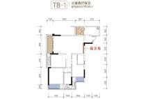 联发玺悦T8-1户型图 3室2厅2卫，建筑面积约98.60平米