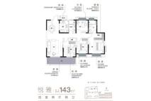 龙信家园高层悦雅户型 4室2厅2卫1厨