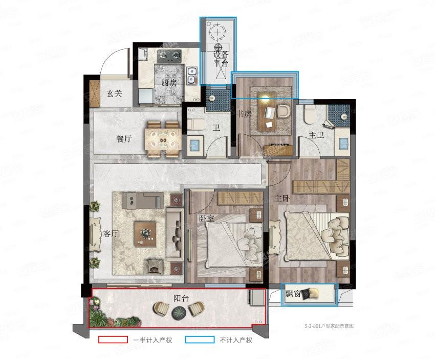绍兴诸暨祥生棠樾4室2厅2卫户型图-绍兴楼盘网