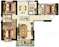 瑞岭馨苑A1户型 3室2厅2卫1厨