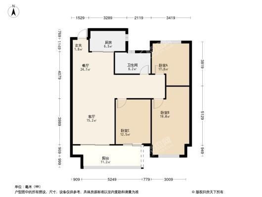 城南正荣府3居室户型图