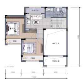 建面206㎡五房三厅三卫P2户型