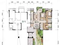 B-1户型偶数层， 3室2厅2卫1厨， 建筑面积约101.83平米