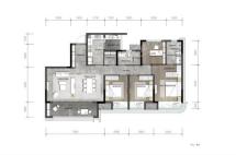 B户型套内114， 4室2厅2卫1厨， 建筑面积约139.00平米
