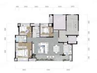 B2户型， 3室2厅2卫1厨， 建筑面积约117.00平米
