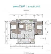 3室2厅2卫 建面约98.00平米