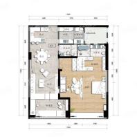 D户型， 2室2厅2卫1厨， 建筑面积约169.40平米