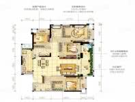 高层A户型， 4室2厅3卫1厨， 建筑面积约160.00平米