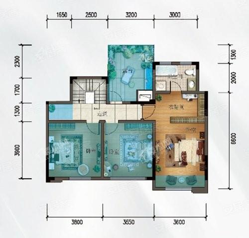 洋房跃层C5户型， 5室3厅3卫1厨， 建筑面积约146.00平米