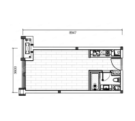 B户型， 1室0厅1卫1厨， 建筑面积约49.00平米