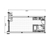 C户型， 1室0厅1卫1厨， 建筑面积约49.00平米