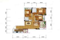 春风十里E户型 3室2厅2卫1厨 建筑面积约100.95平米