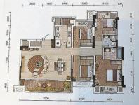 电建洺悦城 E1户型， 4室2厅2卫 建筑面积约136.06平米