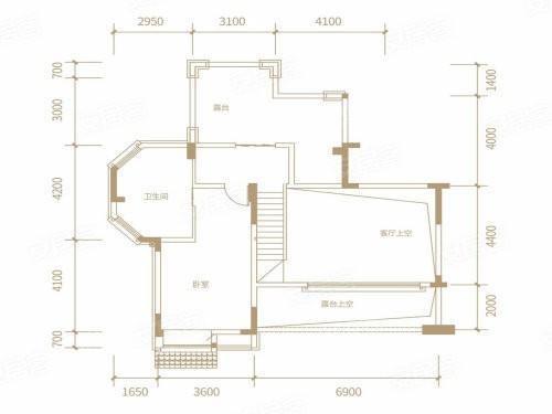 D3户型， 4室2厅2卫1厨， 建筑面积约176.74平米