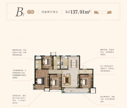 B1 137.91㎡ 四室两厅两卫