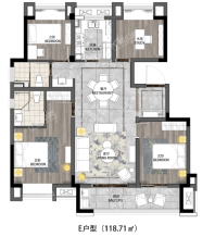 E 118.71 四房两厅两卫