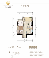 1/2幢04/05户型1房1厅1卫43.57㎡