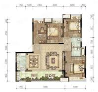 洋房A1户型 4室2厅2卫  建面约124.74平米