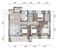 洋楼C户型， 4室2厅2卫1厨， 建筑面积约127.00平米