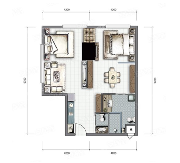 A户型， 公寓， 建筑面积约111.00平米