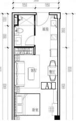 公寓， 建筑面积约50.00平米