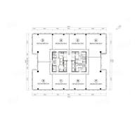 写字楼标准层户型图， 整层建筑面积约2600.00平米