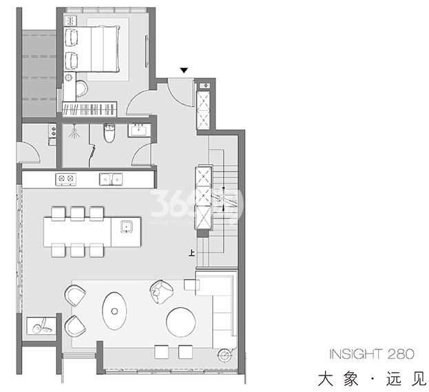 【大象·远见】下叠一层，3室2厅4卫，约280平米