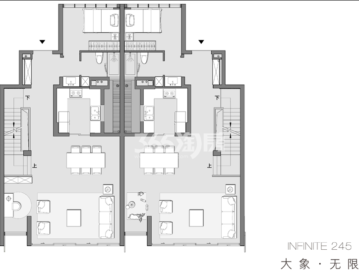 【大象·无限】下叠一层，5室2厅4卫，约245平米