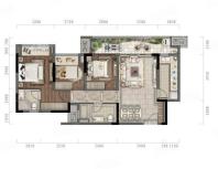 Y-E1户型， 3室2厅2卫1厨， 建筑面积约78.00平米