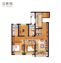 C4户型，3室2厅2卫，约106平米